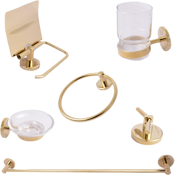 BATH ACCESSORIES 6 PCS SET GOLD ( RAK21021.GD)