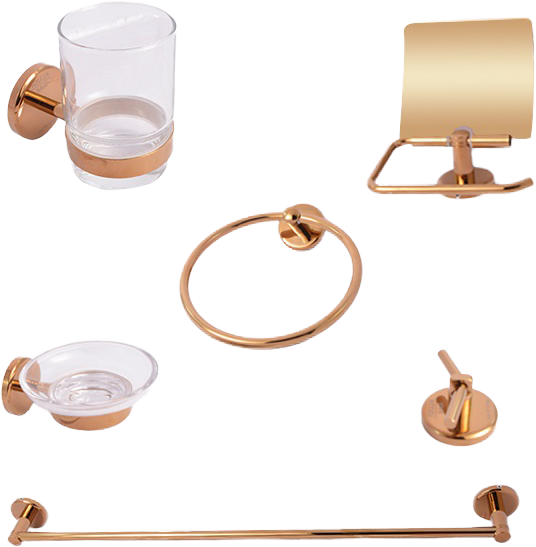 BATH ACCESSORIES 6 PCS SET ROSE GOLD ( RAK21021.RG1)