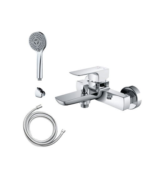 Saudi Ceramics (180101010152005) CUBIST BATH MIXER WITH HAND SHOWER