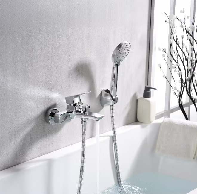 Saudi Ceramics (180101010152005) CUBIST BATH MIXER WITH HAND SHOWER