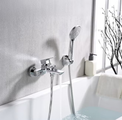 Saudi Ceramics (180101010152005) CUBIST BATH MIXER WITH HAND SHOWER