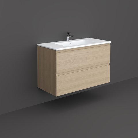 RAK JOYWH100SOK 100CM WALL HUNG VANITY UNIT SCANDI OAK