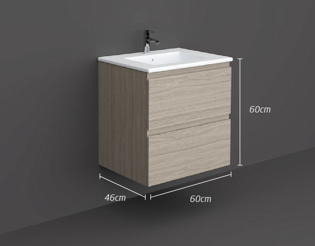 RAK JOYWH060EGY 60CM WALL HUNG UNIT GREY ELM