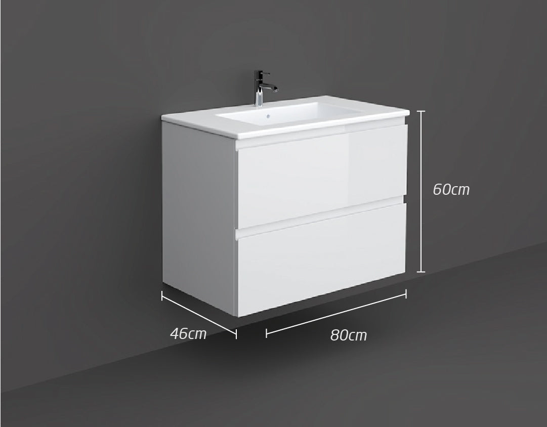 RAK JOYWH080PWH 80CM WALL HUNG VANITY UNIT WHITE