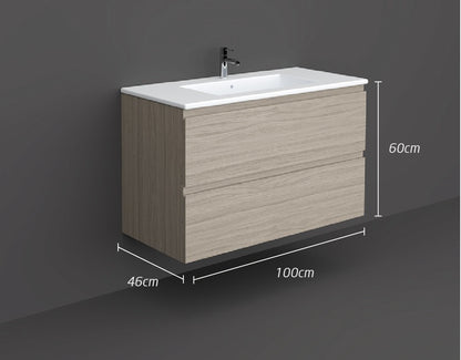 RAK JOYWH100EGY 100CM WALL HUNG VANITY UNIT GREY ELM