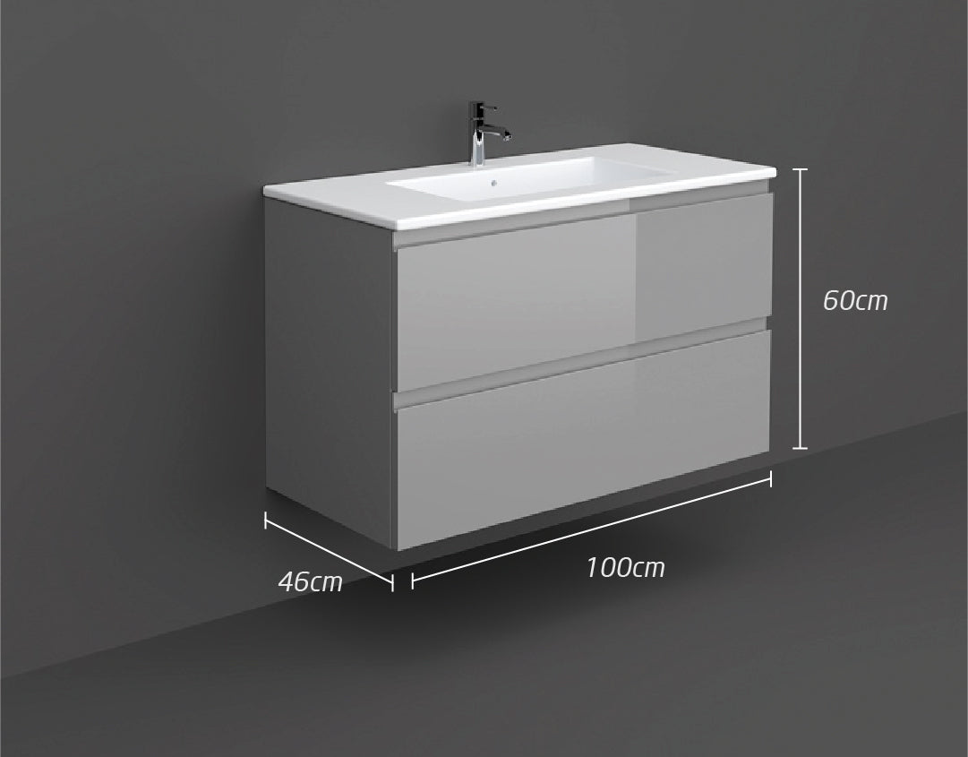 RAK JOYWH100UGY 100CM WALL HUNG VANITY UNIT URBAN GREY