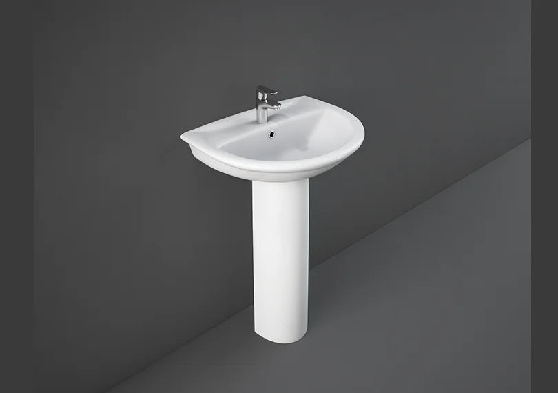 RAK KARLA FULL PEDESTAL WASH BASIN 60CM WHITE