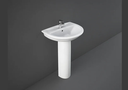 RAK KARLA FULL PEDESTAL WASH BASIN 60CM WHITE